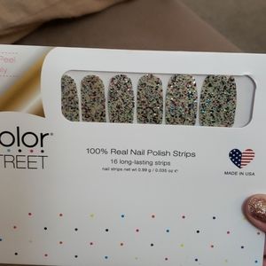 Glittery nail strips